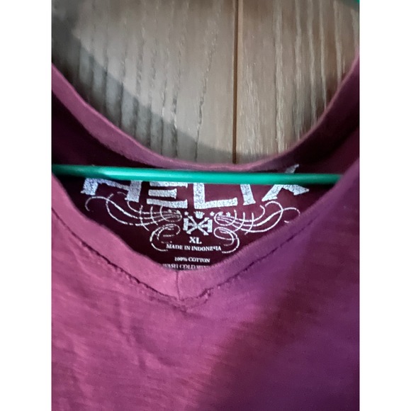 Helix Mens Burgundy V Neck T Shirt Size XL Cotton Casual Short Sleeve Top - Picture 2 of 6